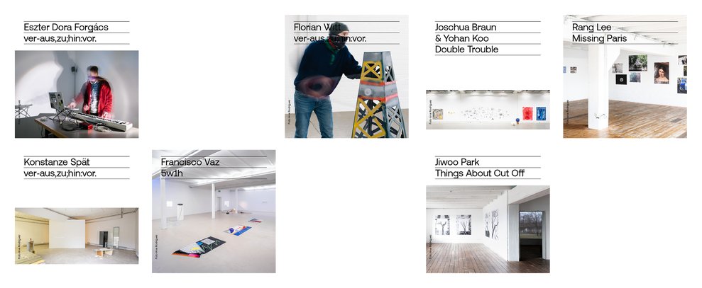 Collage-Banner zu den Diplomausstellungen 2021 mit Vorschaubildern von sieben künstlerischen Positionen.